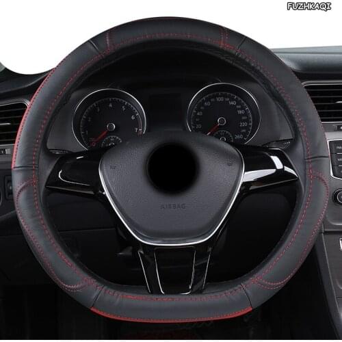 FUZHKAQI Leather Car Steering Wheel Cover For Isuzu D Max Trooper Rodeo Mux Ertiga APV Ignis Edition SX4