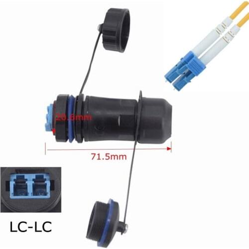 LC Waterproof Plug Socket Female to Female Outdoor Remote Communication Optical Fiber Cable IP68 Water Proof Connector Extender