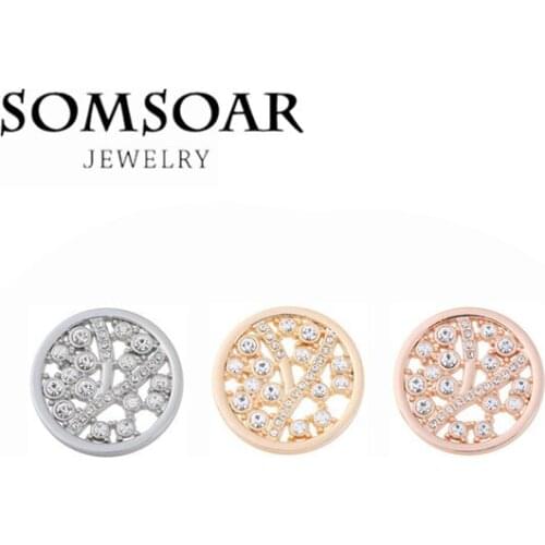 33MM Moon Cave Crystal Coin Disc Fit For 35MM Stainless Steel Coin Holder Frame Pendant Necklace For Women Gift 10pcs/lot