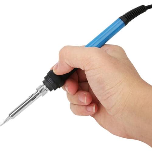 7Pcs 60W Electric Soldering Iron Set Adjustable Temperature Wood Carving Welding Tool