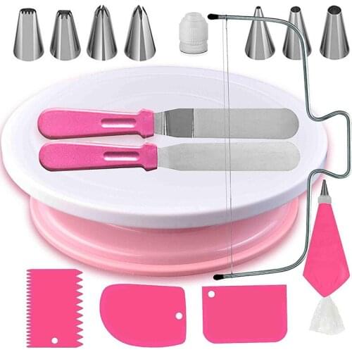 35-piece Cake Turntable Set, Decorating Mouth Cream Scraper Spatula Layerer TPU Decorating Bag Kit