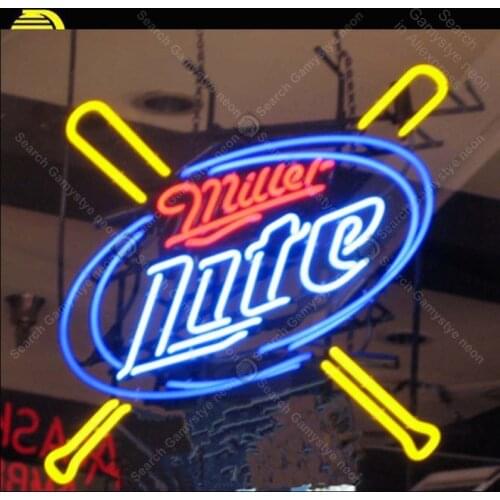 Neon Signs Miller Lite Baseball room Wall Advertising Sign Neon Bar Sign Neon lamps Personalized Night neon lights for sale