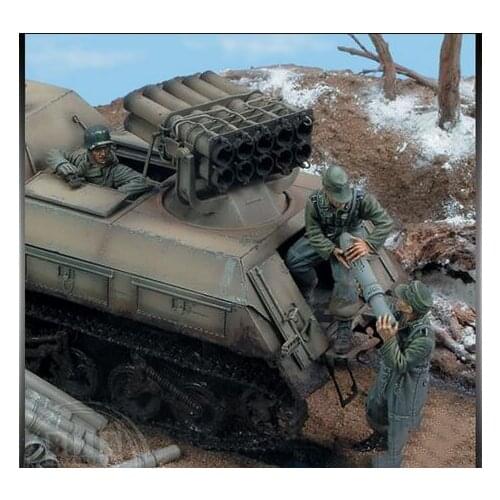 New Unassembled 1/35 Panzer Crew include 3 MAN (NO TANK ) Resin Figure Unpainted Model Kit