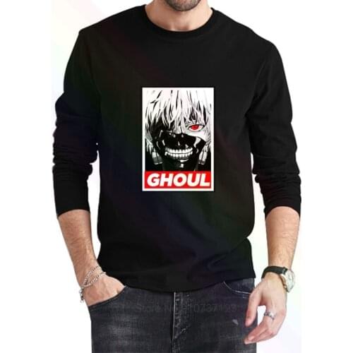 Tokyo Ghoul Obey Logo Classic Black T-Shirt 2021 Newest Summer Mens Long Sleeve Popular Tees Shirt Tops Novel Unisex