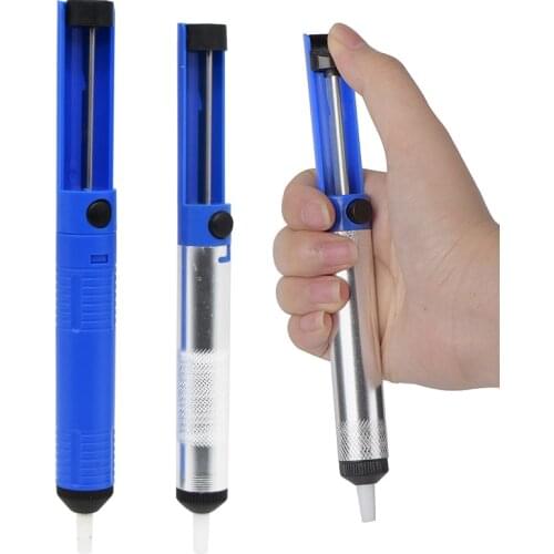 Desoldering Pump Soldering Iron Aluminium Solder Sucker Tool Removal Device Blue Vacuum Soldering Iron Desolder