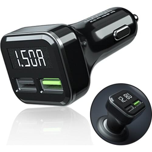 Dropshipping Auto Charging QC3.0 3.1A Dual USB Car Charger Adapter 2 Port LCD Display 12-24V Cigarette Lighter Sockets
