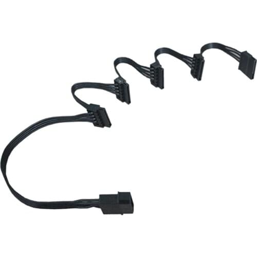 4Pin IDE 1 to 5 SATA 15Pin Hard Drive Power Supply Splitter Cable for DIY PC Sever 18AWG 4-Pin to 15-Pin Power 6Pcs