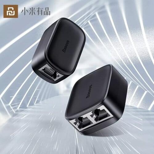 Youpin Rj45 Connector 1 To 2 Ways Lan Ethernet Network Female Splitter Adapter Plug Power For Router Surveillance Camera Extende