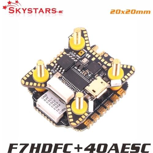 SKYSTAES F722FC &40A 4IN1 ESC BLHeli_32 MINI 20×20mm Stack 2-6S Baro Built-in OSD Full color LED Support DJI RC FPV Racing Drone