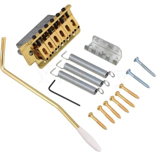 Yibuy Gold Tremolo Bridge Set For Electric Guitar