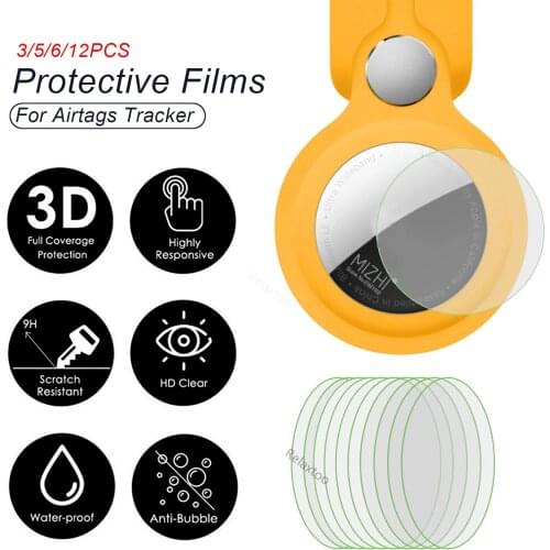 3/12pcs Soft Protective Film For AirTags Tracker Screen Protector Smart Bracelet Accessories For Air Tag Tempered Film Not Glass