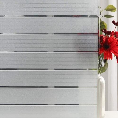 Privacy Window Film Frosted Window Cling Wide Strips Covering Non Adhesive Sticker Glass Door Film UV Blocking for Home Office