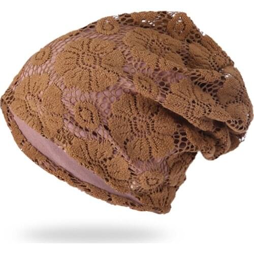 Ladies Fashion Beanie Hat Winter Quality Hat Ladis Skullies Cap Gorros Female Cap Lace Hats For Female