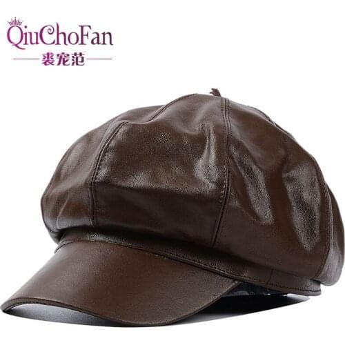 Women Hot Sale New Autumn And Winter Sheepskin Hat Genuine Leather Warm Adjustable Fashion Female Ladies Cap