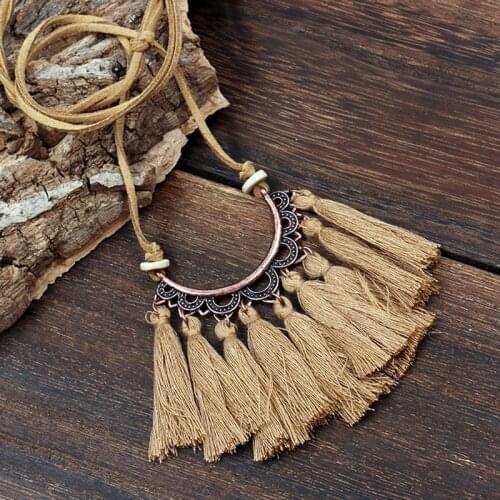 Boho Style 2020 Tassel Necklace Women Fashion Jewelry Rope Chain Boho Choker 2020 Fall And Winter Sweater Chain Women Jewelry