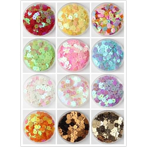 3000pcs/lot PVC Sequins 6mm Flower With 1 Center Hole Plum Blossom Flat Loose DIY Sewing Materials 16 Colors Available