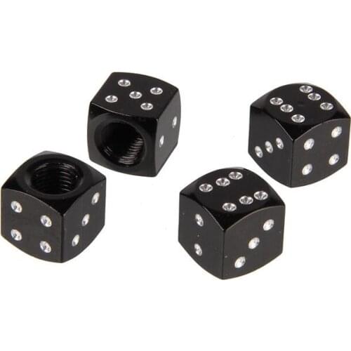 4pcs Aluminum Dice Style Car Wheel Tire Tyre Caps Valve Stem Dust Covers Bike Motorcycle Bicycles