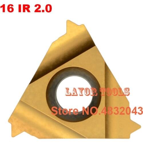 Free Shipping 16IR/16NR 2.0ISO Internal Indexable Tungsten Carbide Threading Lathe Inserts for SNR/SIR Threaded Lathe Holder