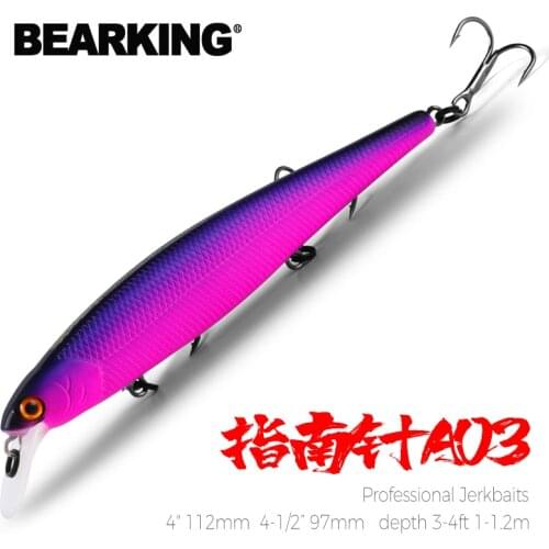 Bearking 112mm 97mm depth 3-4ft 1-1.2m fishing lures hard bait 10color for choose minnow quality professional minnow