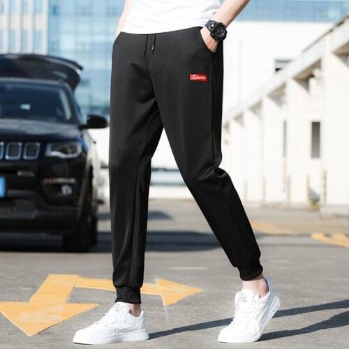 Pants mens spring and summer wei pants casual pants sports youth tide toe foot loose elastic trousers comfortable student old