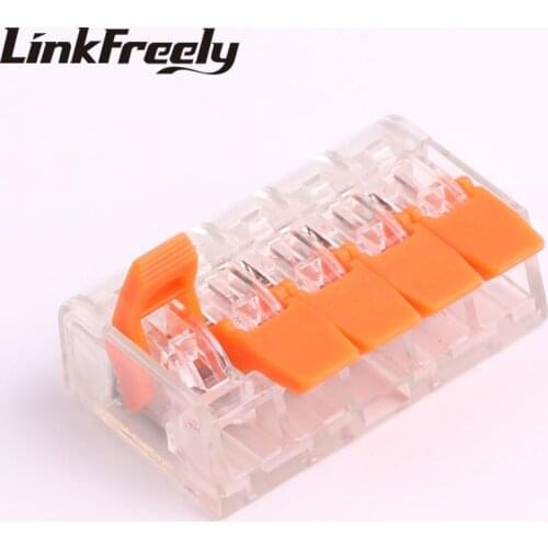 PCT-415 50pcs Quick Wire Connector Teminator Lug 32A 450V 0.5-4mm^2 Spring Faston Terminal Block Connector Set Electric