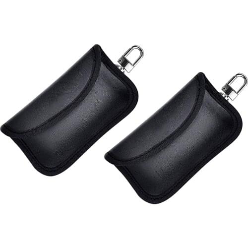 Car Key Signal Blocker Pouch Case [ 2 PACK ] Mini Faraday Bag for Car Keys Keyless Entry Fob Guard Signal Blocking Pouch Bag Saf