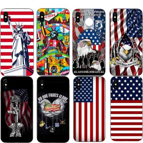 USA Flag The statue of liberty Bald Eagle Soft Phone Case For Iphone 11 Pro Max XS SE 7 8 6 6S Plus X 5s 10 XR 12 Mini TPU Shell