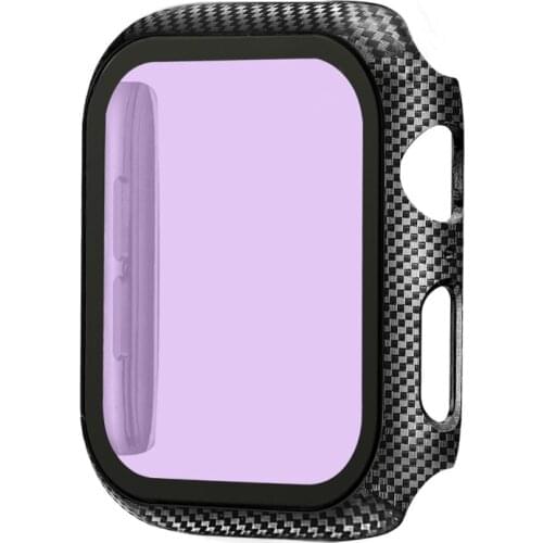 Case+Tempered Glass For Apple Watch 40mm 44mm Series 5 4 Screen coverage carbon fiber Bumper case for iwatch 3 2 1 38mm 42mm