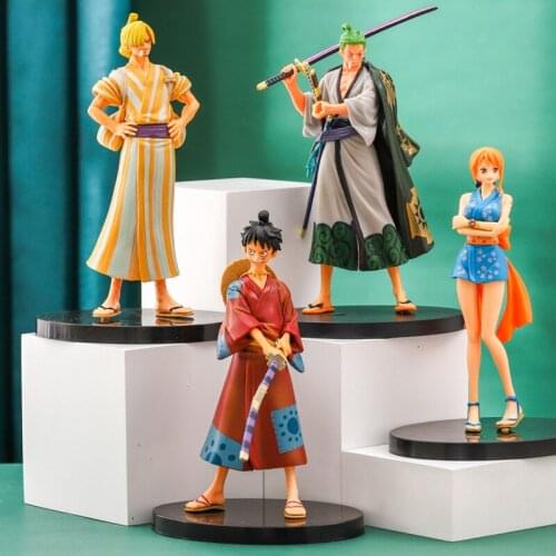 17cm Anime One Piece Action Figure PVC Model Luffy Roronoa Zoro Vinsmoke Sanji Usopp Collection Model Statue Gifts for Kids Boy