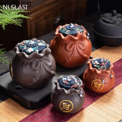 Creativity Purple Clay Tea Caddy Exquisite Candy storage tank Portable Sealed Jar Travel Teaware Tea Boxes Coffee canister
