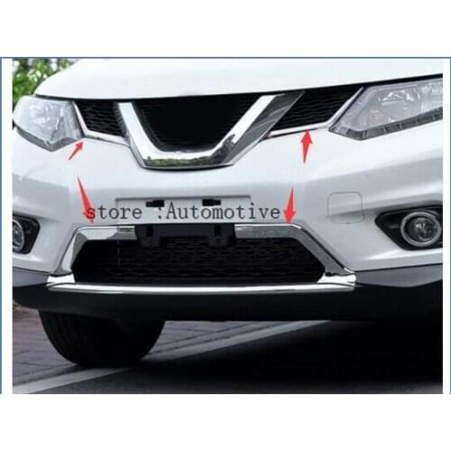 For Nissan Rogue X-Trail 2014 2015 / Rogue 2014-2015 2016 Chrome Front Grille Grill Cover Trims 4pcs / Set