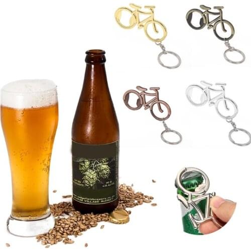 H55A Creative Zinc Alloy Beer Bottle Opener Bicycle Keychain Key Rings for Bike Lover Gift