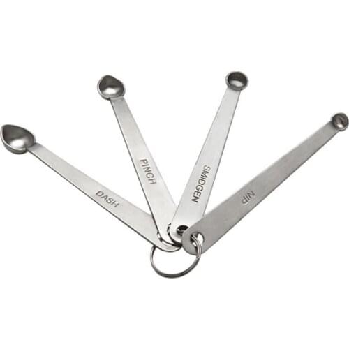 Kitchen Baking Seasoning Measure Scoop Tool Set 4pcs/set Stainless Steel Condiment Measuring Spoons LX4830