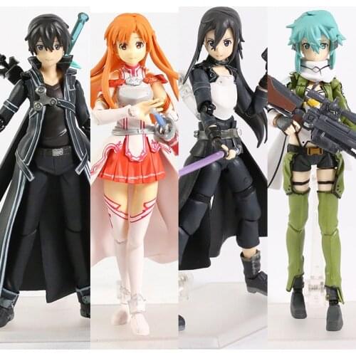 Sword Art Online Figma Kirito Kazuto 174 Asuna 178 Sinon Asada Sao 241 Action Figure Model Toy Doll Gift