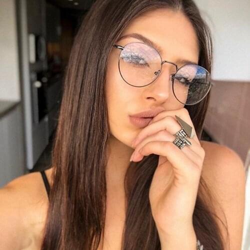 Fashion Small Round Glasses Frame Women Transparent Clear Lens Optical Eyeglasses Vintage Black Circle Metal Eyewear Super Light
