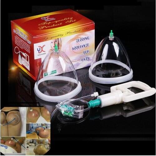 Breast & Buttocks Enhancement Pump Lifting Vacuum Suction Cupping Large Size Suction Therapy Device 1 Pair + gun free shipping
