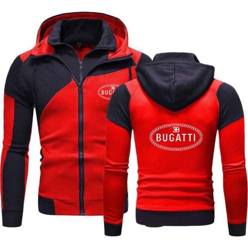 New 2021 Spring Bugatti Car Logo Men Jacket Sweatshirt Hoody Male Clothing Coat Cotton Zipper Hoodies Harajuku Outerwear