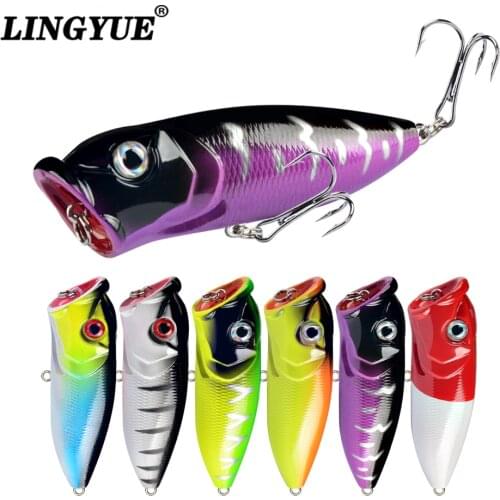 New Arrival 1pcs Fishing Lures 6.5cm/12g Topwater Popper Fishing Tackle 6 Colors Available Bass Crankbait Wobblers Fish bait