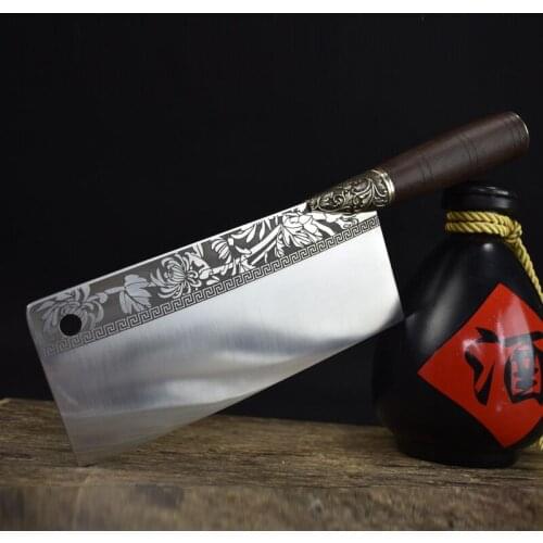 Slicing knife Longquan kitchen knife sharp chef knife forging knife cutting edge kitchen knife household 4Cr13MoV steel