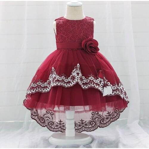 Baby Girl First Birthday Dresses Kids Flower Gown Dress for Little Girls Party Wedding Toddler Newborn Christmas Clothes