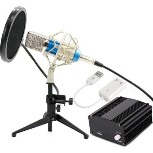 Professional Bm 700 Audio Studio Condenser Recording Microphone Kits Set Karaoke Mikrofon for Computer/Laptop/PC Sing Recording