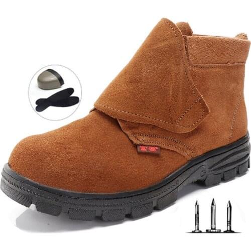 Outdoor Training Labor Insurance Shoes Anti-smashing Anti-piercing Steel Toe Cap Winter Wool Plus Velvet High To Help Cotton Shoes Work Shoes Safety Shoes