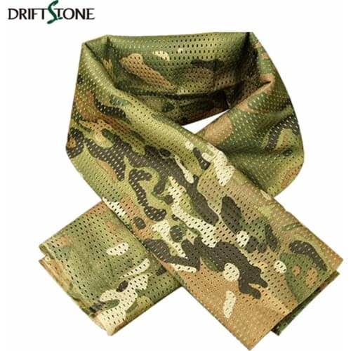 Tactical Military camouflage Scarf Cool Airsoft Tactical Multifunctional Army Mesh Breathable Scarf Wrap Mask Shemagh Veil