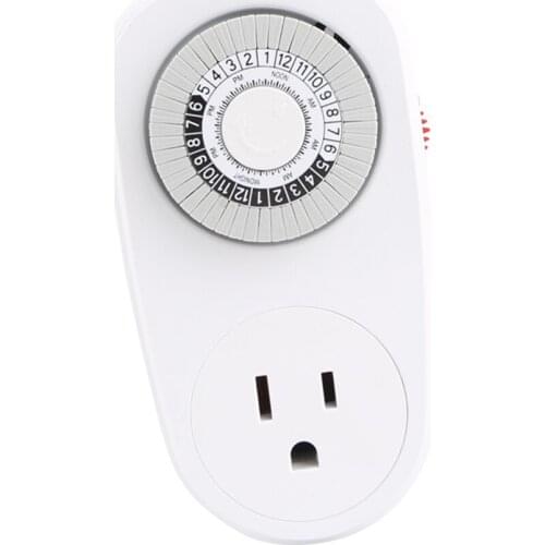 US PLUG MECHANICAL TIME SWITCH 24 HOUR HOME APPLIANCES INTERVAL CLOCK SOCKET FOR HOME ELECTRIC APPLIANCES CONTROL SOCKET