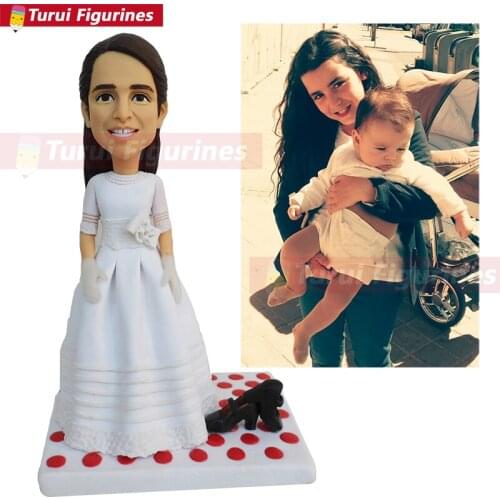 Girl resin polymer clay art sculpture statue collectible mini people figurine home office bookshelf desktop decor handmade statu