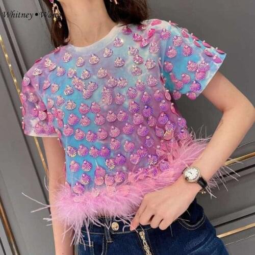 WHITNEY·WANG Women's Cropped T-shirts