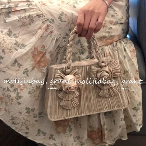 Vintage Rose Flower Handbags for Ladies Luxury Designer Totes Female Chain Shoulder Bag Elegant Woman Party Evening Purses