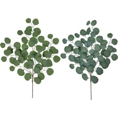 10pcs Artificial Eucalyptus Leaves Branch For Plant Wall Background Wedding Party Home Garden Hotal Office Bar Decorative