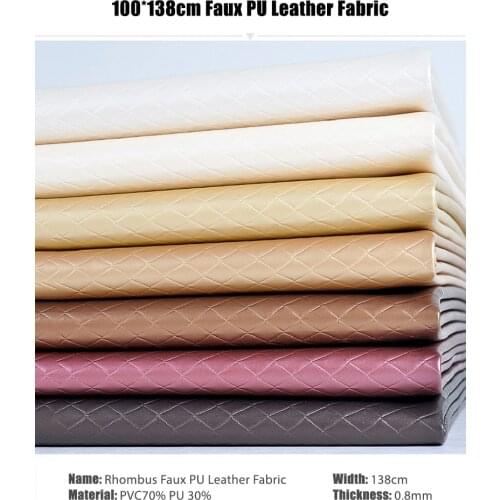 100*138cm Rhombus Faux Leather Artificial PU Leather Fabric For Upholstery Furniture Background Car Floor Sofa Chair Seat Decor