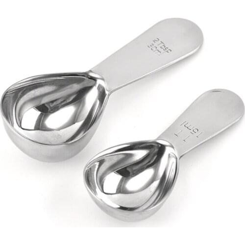 15/30ml Stainless Steel Measuring Coffee Scoop 1 tablespoon Short Handle Tablespoon Measuring Spoons for Coffee Tea